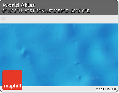 Physical 3D Map of the Area around 8° 33' 36" N, 65° 31' 30" E