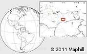 Blank Location Map of the area around 8° 33' 36" N, 65° 22' 30" W
