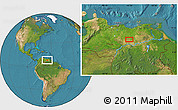 Satellite Location Map of the area around 8° 33' 36" N, 65° 22' 30" W