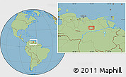 Savanna Style Location Map of the area around 8° 33' 36" N, 65° 22' 30" W