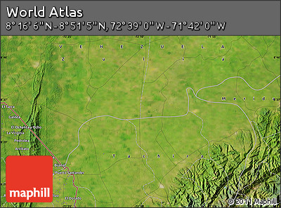 Satellite Map of the Area around 8° 33' 36" N, 72° 10' 30" W