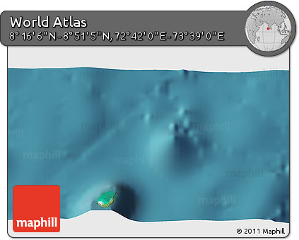 Satellite 3D Map of the Area around 8° 33' 36" N, 73° 10' 30" E