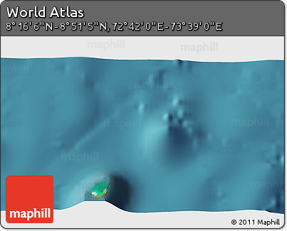 Satellite 3D Map of the Area around 8° 33' 36" N, 73° 10' 30" E