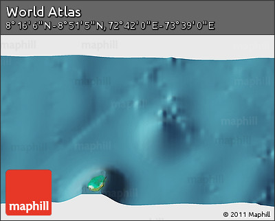 Satellite 3D Map of the Area around 8° 33' 36" N, 73° 10' 30" E