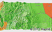 Political 3D Map of the area around 8° 33' 36" N, 73° 1' 30" W