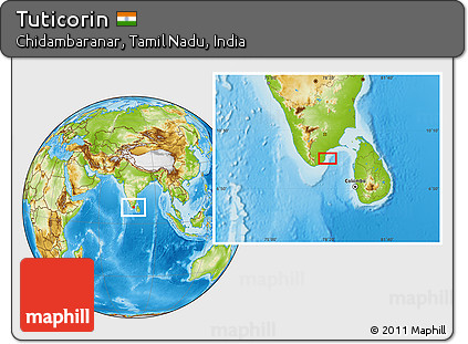 Physical Location Map of Tuticorin