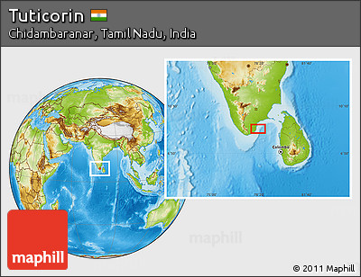 Physical Location Map of Tuticorin