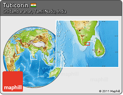 Physical Location Map of Tuticorin