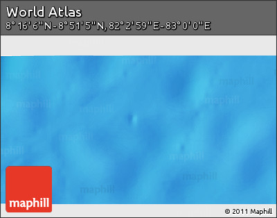Physical 3D Map of the Area around 8° 33' 36" N, 82° 31' 30" E