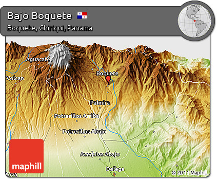 Physical 3D Map of Bajo Boquete