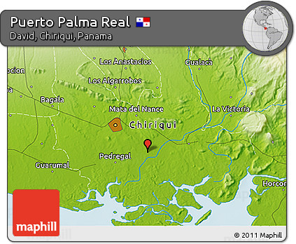 Physical 3D Map of Puerto Palma Real