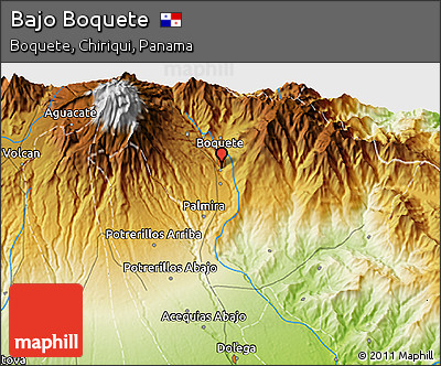 Physical 3D Map of Bajo Boquete