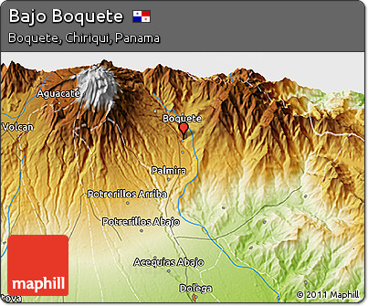 Physical 3D Map of Bajo Boquete