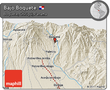 Shaded Relief 3D Map of Bajo Boquete