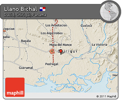 Shaded Relief 3D Map of Llano Bichal
