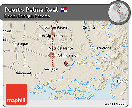 Shaded Relief 3D Map of Puerto Palma Real