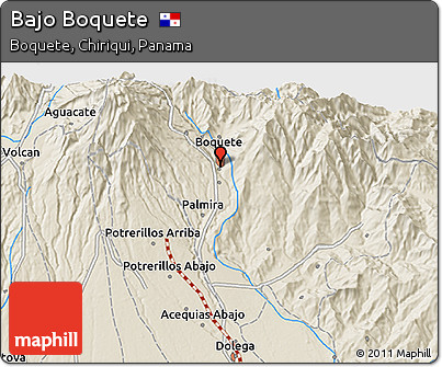 Shaded Relief 3D Map of Bajo Boquete