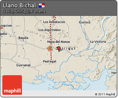 Shaded Relief 3D Map of Llano Bichal