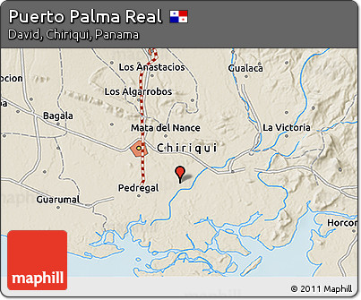 Shaded Relief 3D Map of Puerto Palma Real