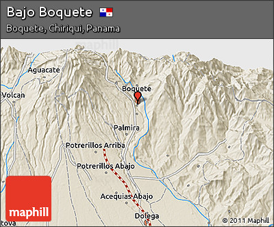 Shaded Relief 3D Map of Bajo Boquete
