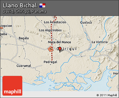 Shaded Relief 3D Map of Llano Bichal