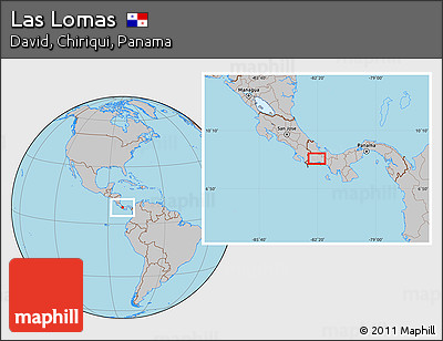 Gray Location Map of Las Lomas