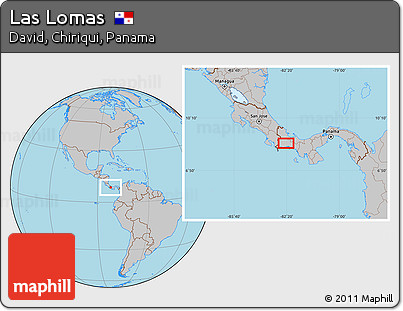 Gray Location Map of Las Lomas