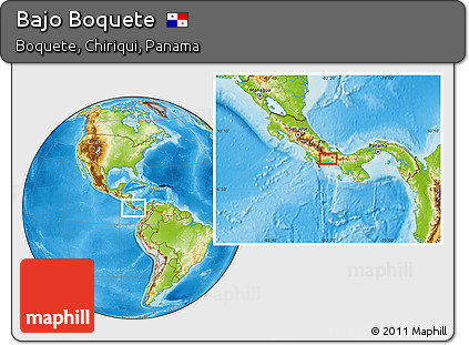 Physical Location Map of Bajo Boquete