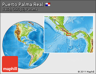 Physical Location Map of Puerto Palma Real
