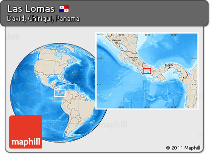 Shaded Relief Location Map of Las Lomas