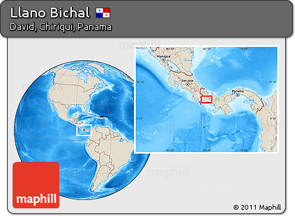 Shaded Relief Location Map of Llano Bichal