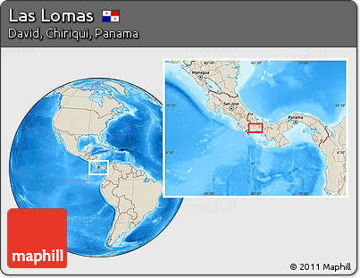 Shaded Relief Location Map of Las Lomas