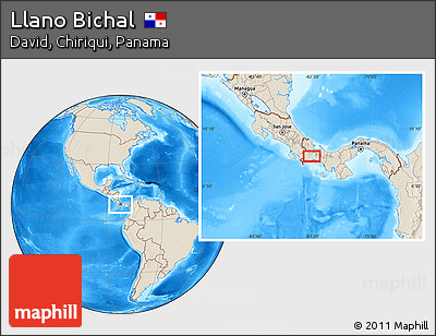 Shaded Relief Location Map of Llano Bichal
