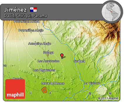 Physical Map of Jiménez