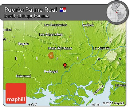 Physical Map of Puerto Palma Real