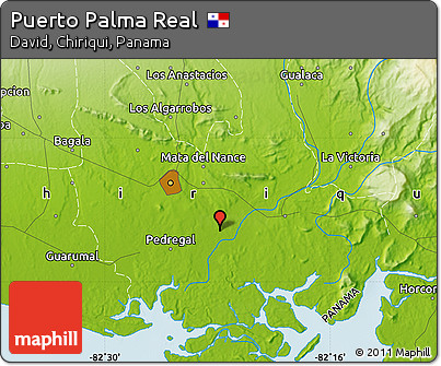 Physical Map of Puerto Palma Real