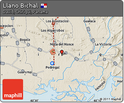 Shaded Relief Map of Llano Bichal