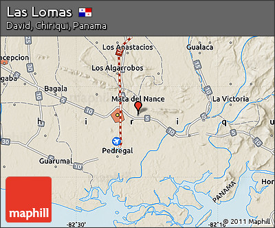 Shaded Relief Map of Las Lomas