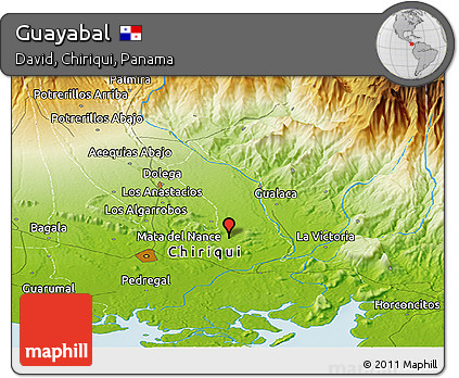 Physical Panoramic Map of Guayabal