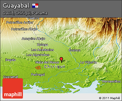 Physical Panoramic Map of Guayabal