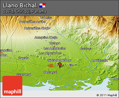 Physical Panoramic Map of Llano Bichal