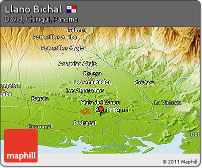 Physical Panoramic Map of Llano Bichal