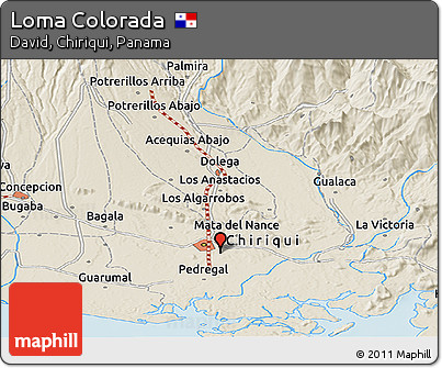 Shaded Relief Panoramic Map of Loma Colorada