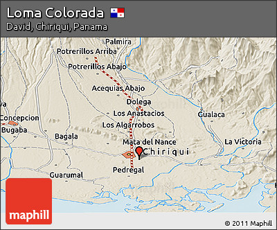Shaded Relief Panoramic Map of Loma Colorada
