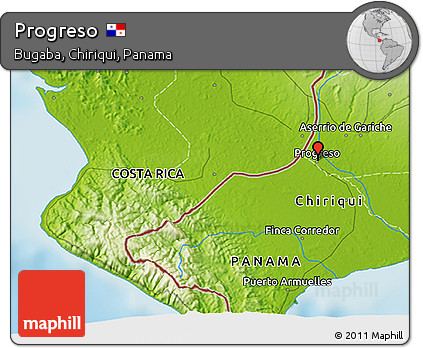 Physical 3D Map of Progreso