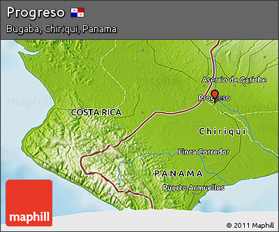 Physical 3D Map of Progreso