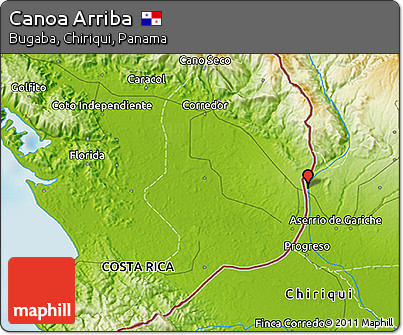 Physical 3D Map of Canoa Arriba