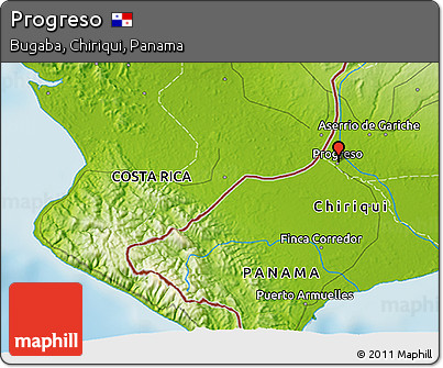 Physical 3D Map of Progreso