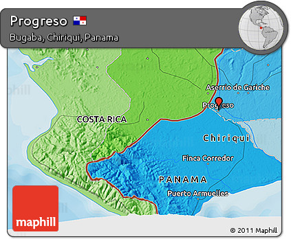 Political 3D Map of Progreso