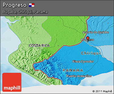 Political 3D Map of Progreso
